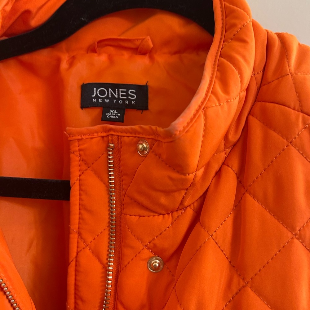 Jones New York Orange Quilted Vest